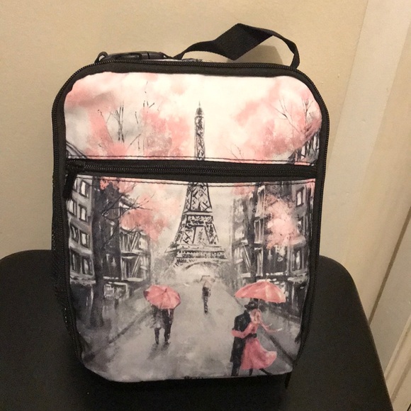 Handbags - Stylish Pink and Black Eiffel Tower Women Lunch Bag